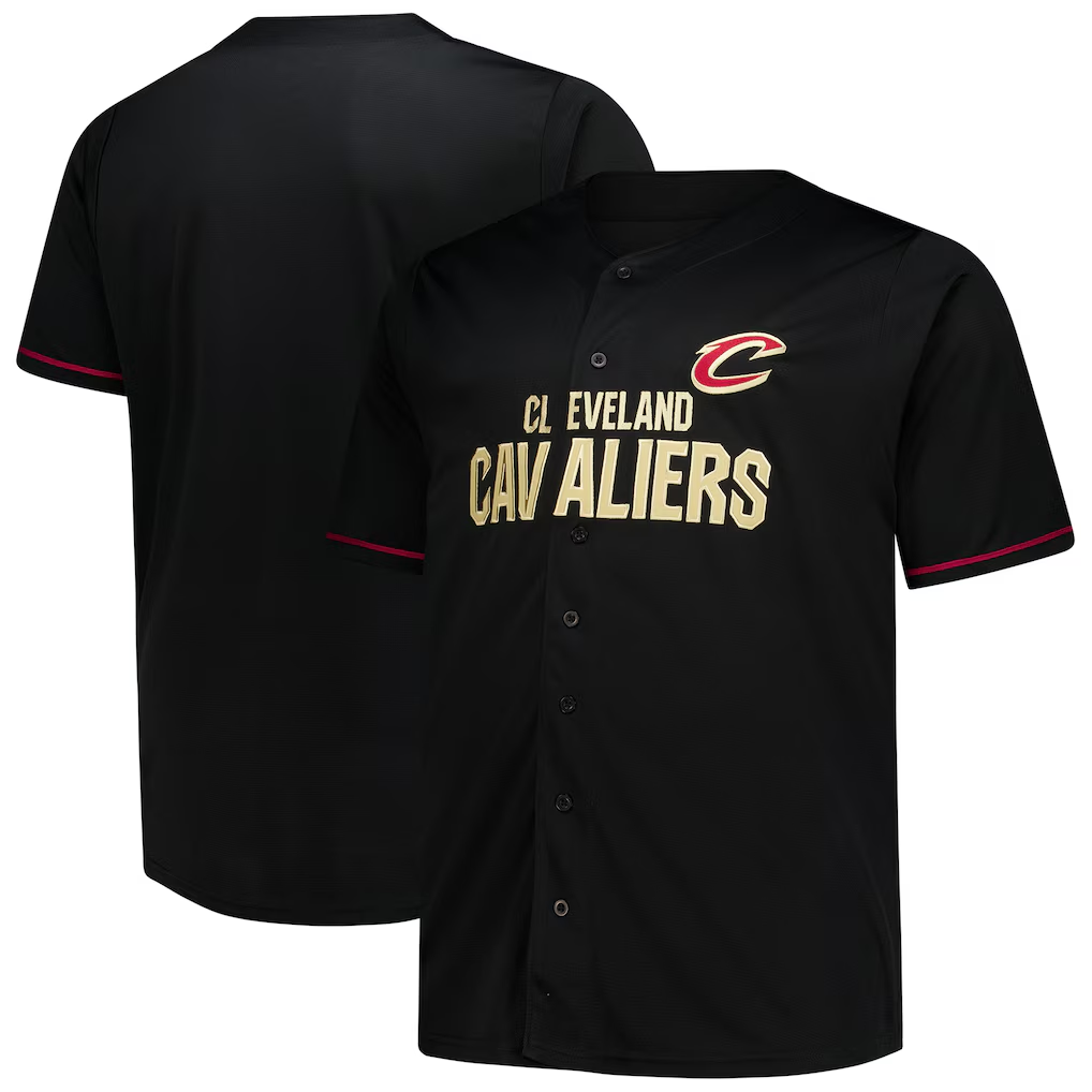tuec C.Cavaliers Black Big & Tall Pop Full-Button Jerseys