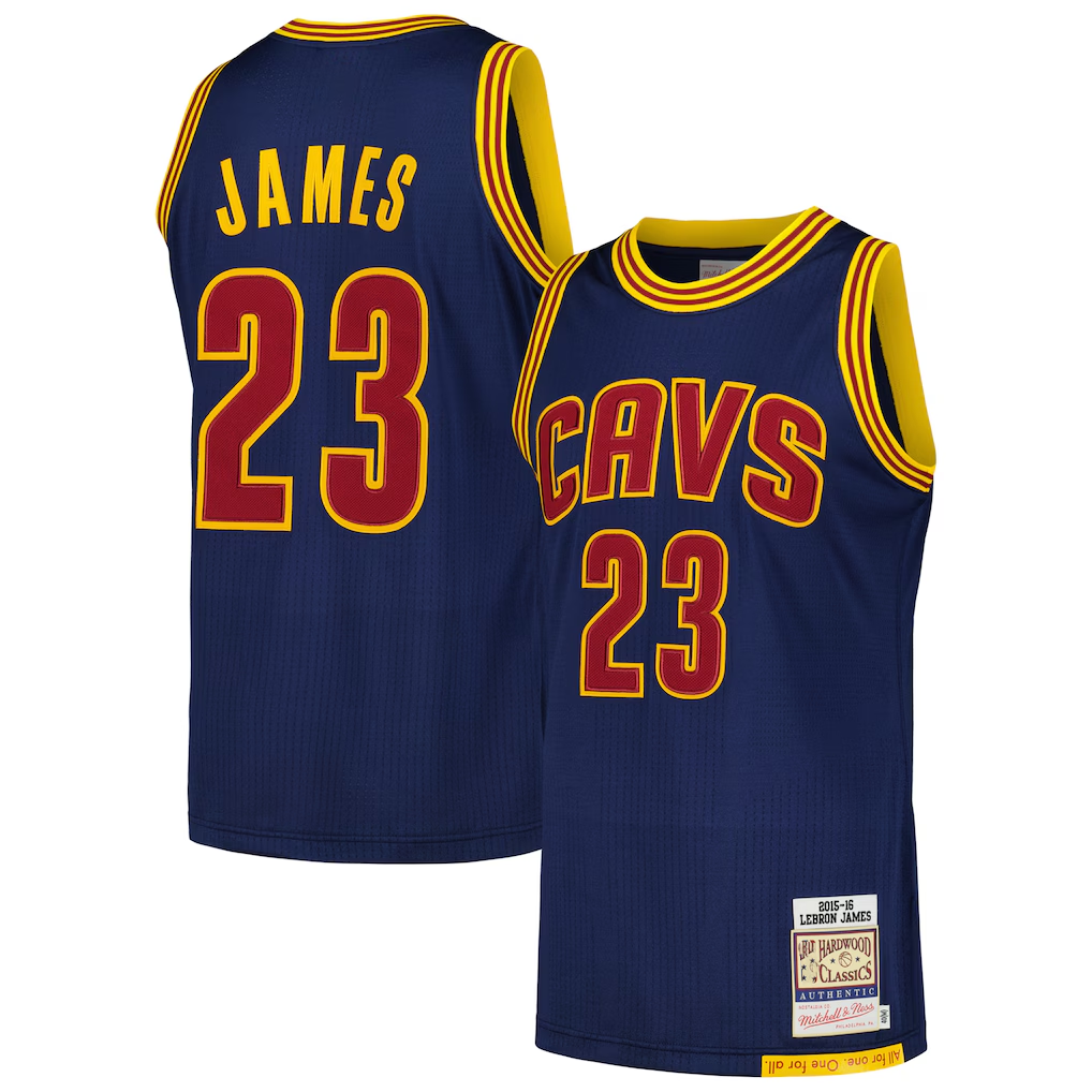 tuec C.Cavaliers #23 LeBron James Mitchell & Ness Navy 201516 Hardwood Classics Authentic Jerseys