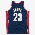 tuec C.Cavaliers #23 LeBron James Mitchell & Ness Navy Hardwood Classics Swingman Jerseys