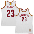 tuec C.Cavaliers #23 LeBron James Mitchell & Ness White 2015-16 Hardwood Classics Authentic Jerseys