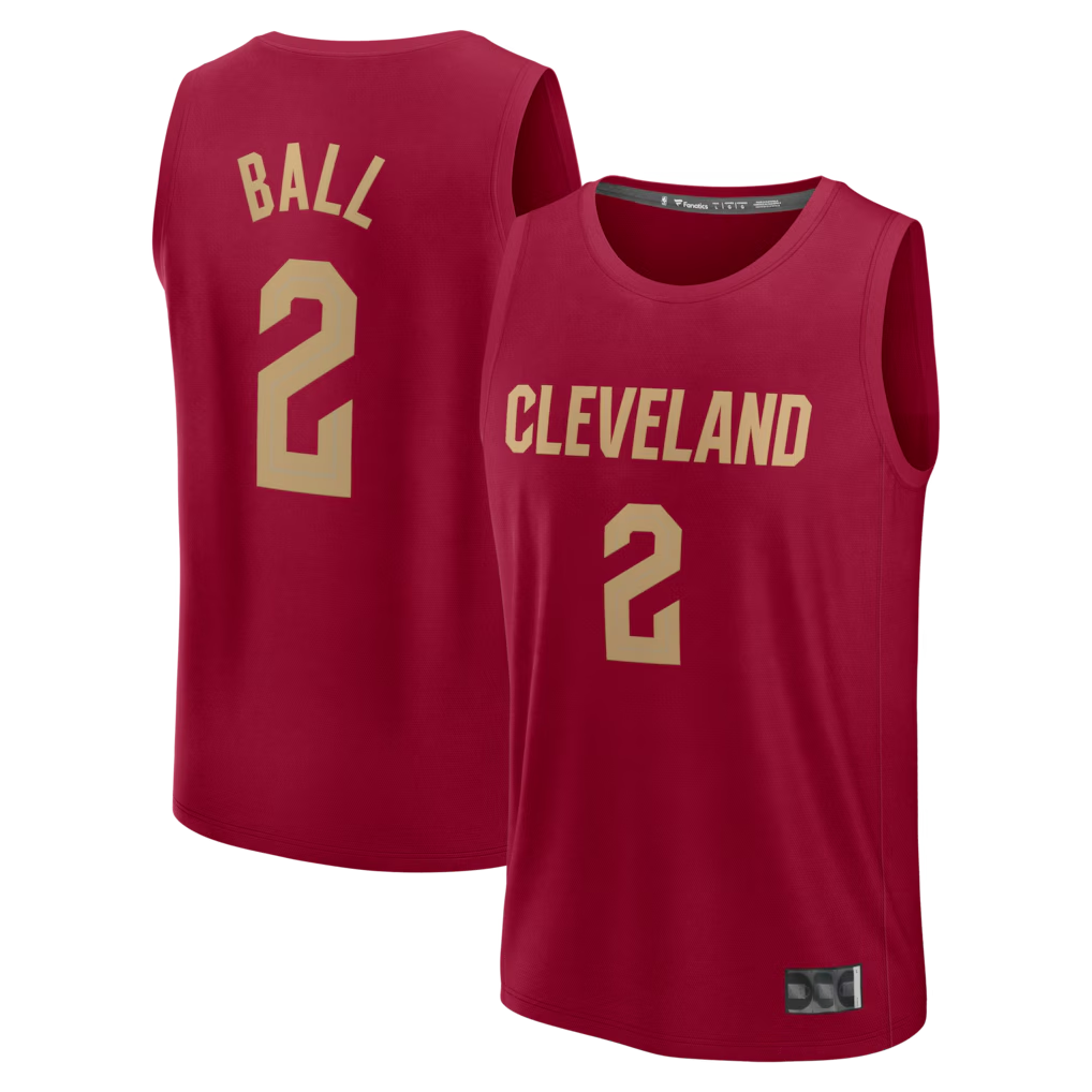 tuec C.Cavaliers #2 Lonzo Ball Wine Fast Break Replica Jerseys - Icon Edition
