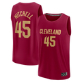 tuec C.Cavaliers #45 Donovan Mitchell Wine Fast Break Replica Jerseys - Icon Edition