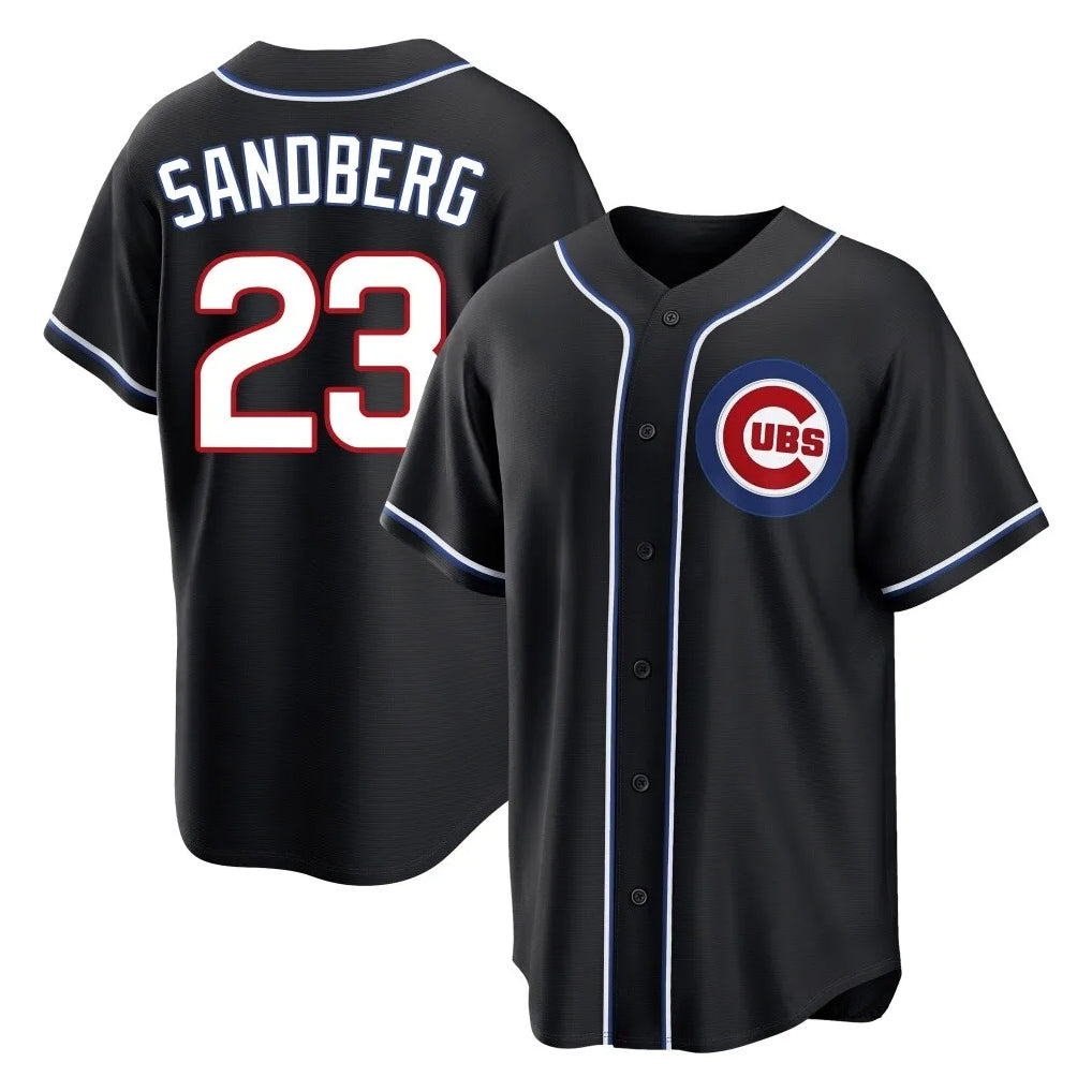 tuec C.Cubs #23 Ryne Sandberg Player Black Fashion Out Game Stitched Jerseys