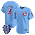 tuec C.Cubs #2 Nico Hoerner Player Blue Vapor Premier Limited Home Stitched Jerseys