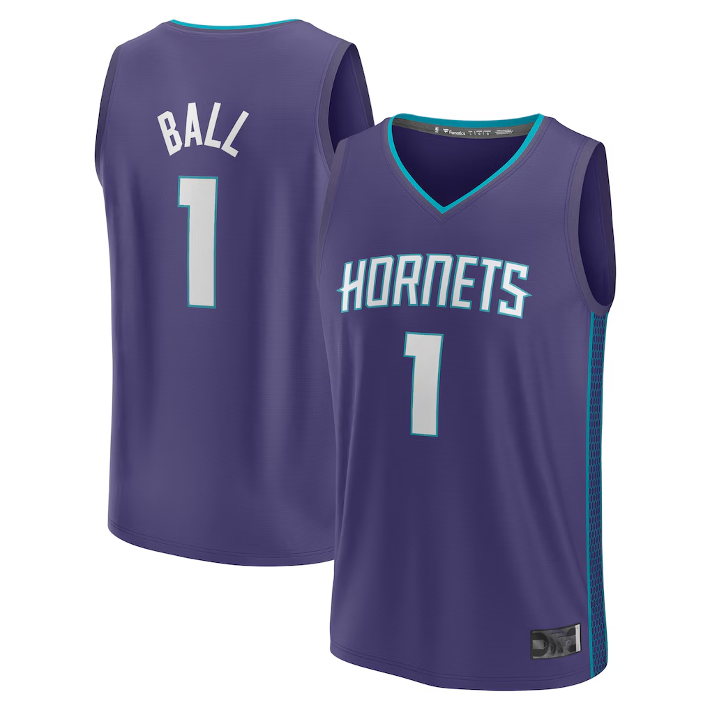 tuec C.Hornets #1 LaMelo Ball  Purple Fast Break Replica Player Jerseys - Statement Edition