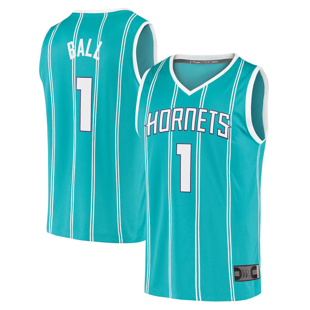 tuec C.Hornets #1 LaMelo Ball  Teal Fast Break Replica Jerseys - Icon Edition