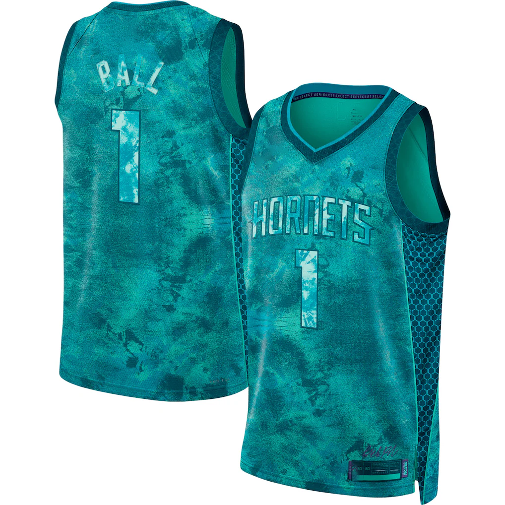 tuec C.Hornets #1 LaMelo Ball  Teal Select Series Swingman Jerseys