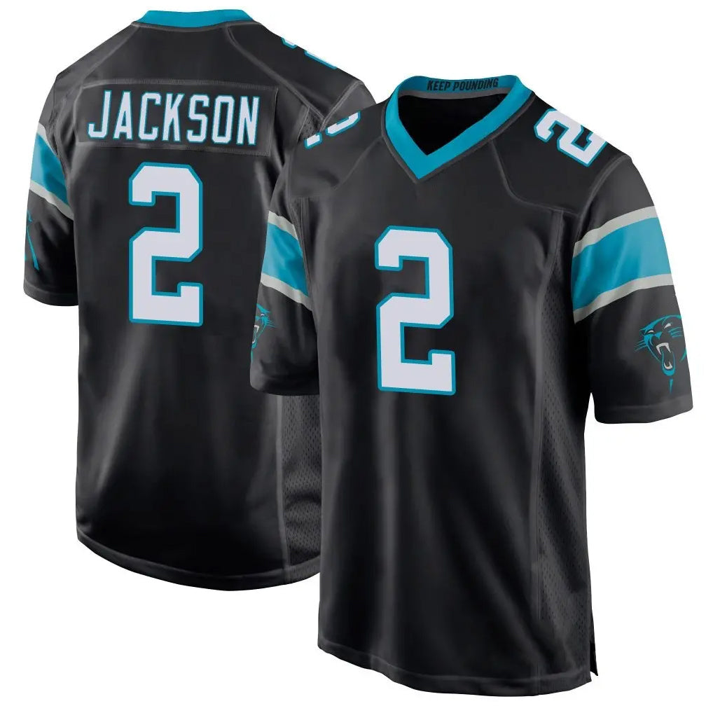Tuec C.Panthers #2 Mike Jackson Player Black Game Stitched Jerseys