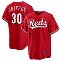 tuec C.Reds #30 Ken Griffey Player Red Home Game Stitched Jerseys