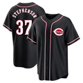 tuec C.Reds #37 Tyler Stephenson Player Black Fashion Out Home Game Stitched Jerseys