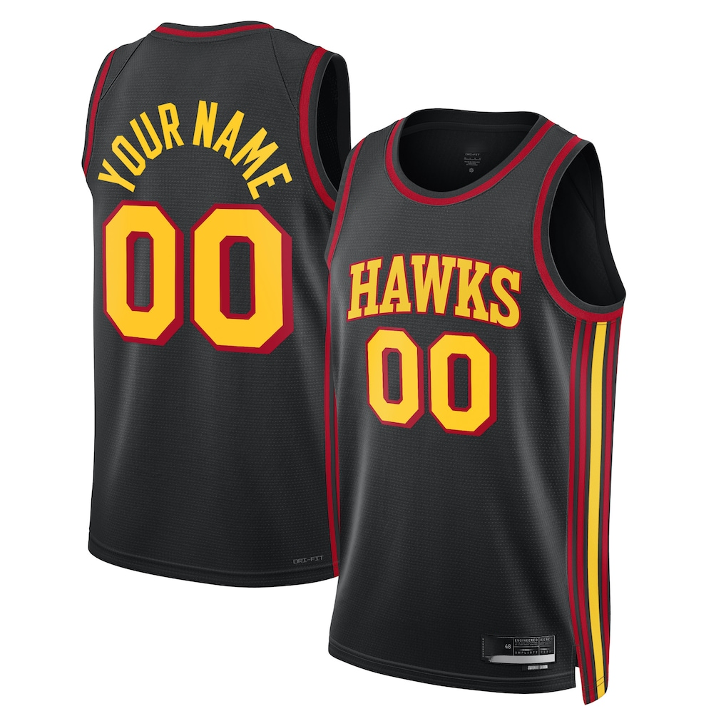 tuec Custom A.Hawks Black 2022-23 Swingman Jerseys - Statement Edition