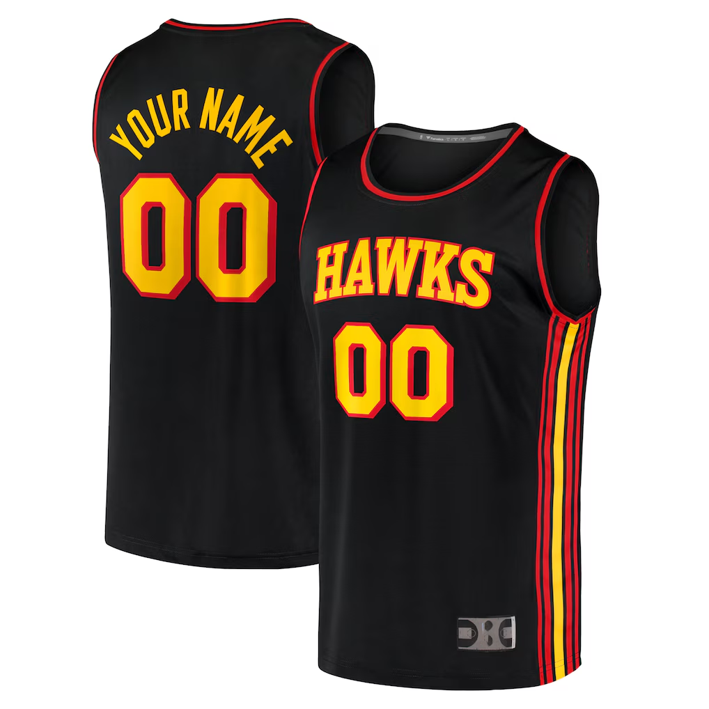 tuec Custom A.Hawks Black Fast Break Replica Jerseys - Statement Edition