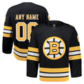 Tuec Custom B.Bruins Black Home Authentic Pro Stitched Jerseys