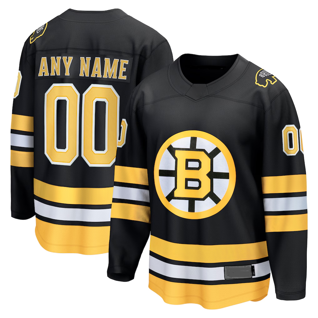 Tuec Custom B.Bruins Black Home Breakaway Stitched Jerseys