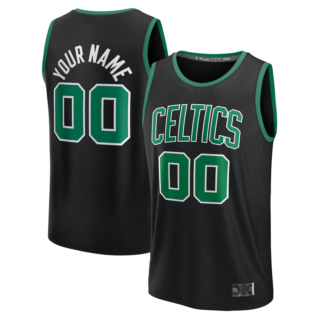 tuec Custom B.Celtics Black Fast Break Jerseys - Statement Edition