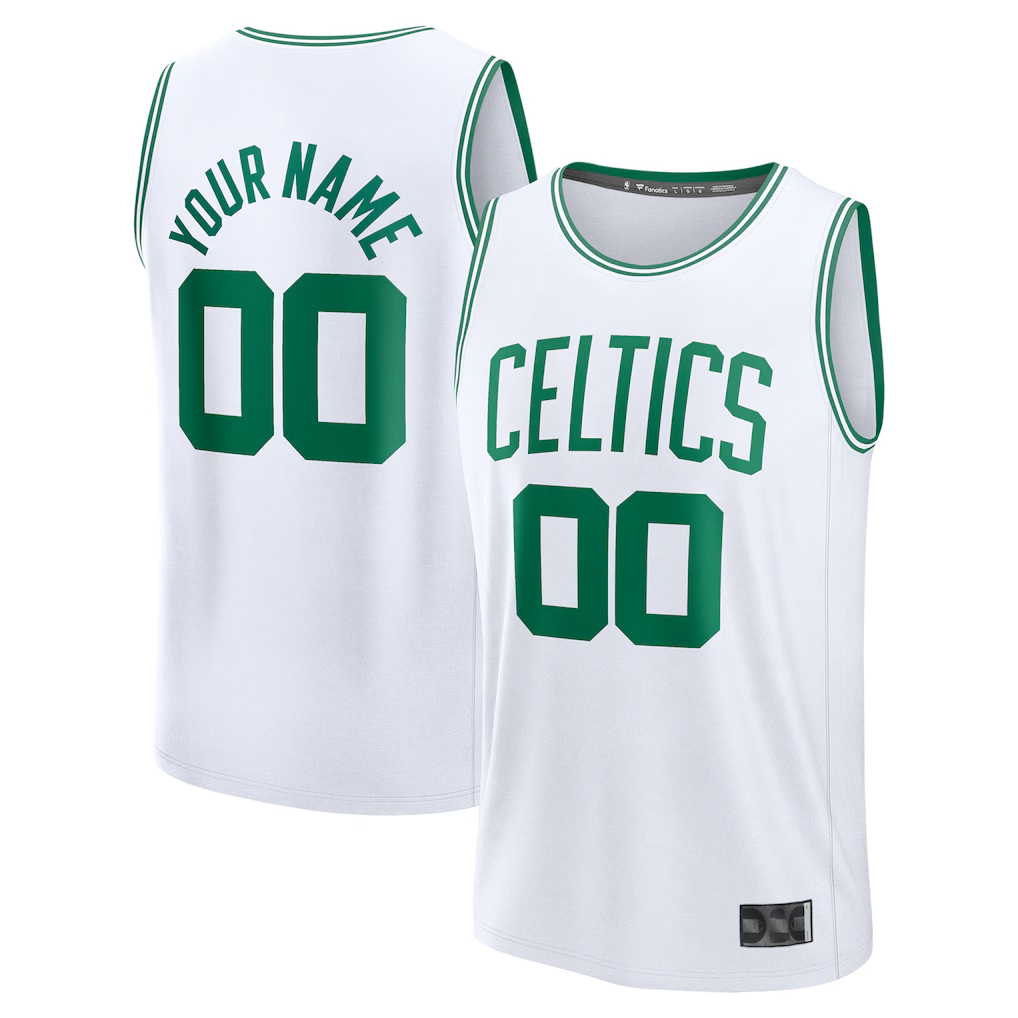 tuec Custom B.Celtics White Fast Break Jerseys - Association Edition