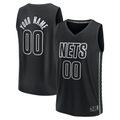 tuec Custom B.Nets Fanatics Black Fast Break Stitched Jerseys- Statement Edition