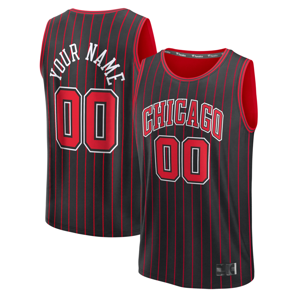 tuec Custom Chicago BullsC.Bulls Black Fast Break Jerseys - Icon Edition