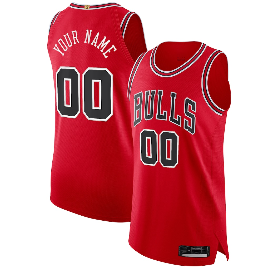 tuec Custom C.Bulls Red Authentic Jerseys - Icon Edition