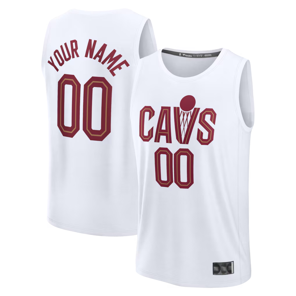 tuec Custom C.Cavaliers White Fast Break Jerseys - Icon Edition