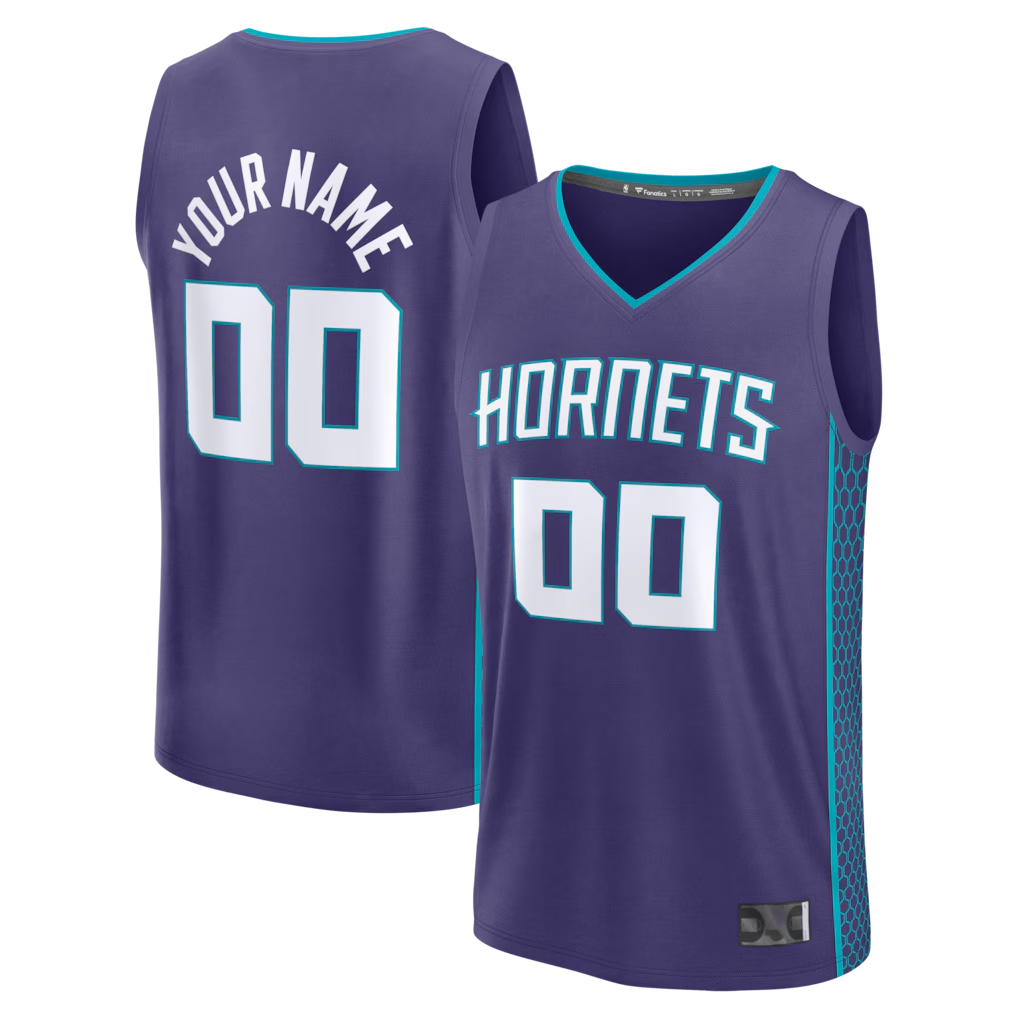 tuec Custom C.Hornets  Purple Fast Break Jerseys - Icon Edition