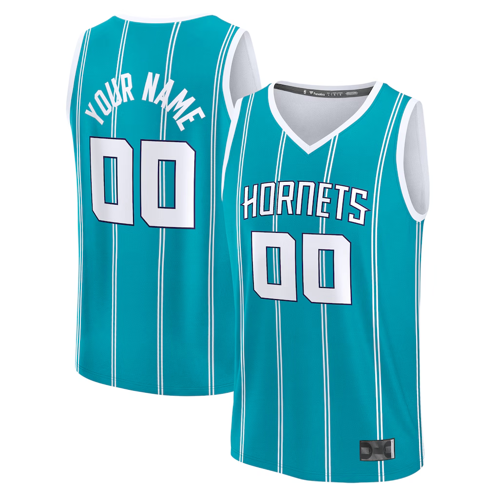 tuec Custom C.Hornets  Teal Fast Break Jerseys - Icon Edition