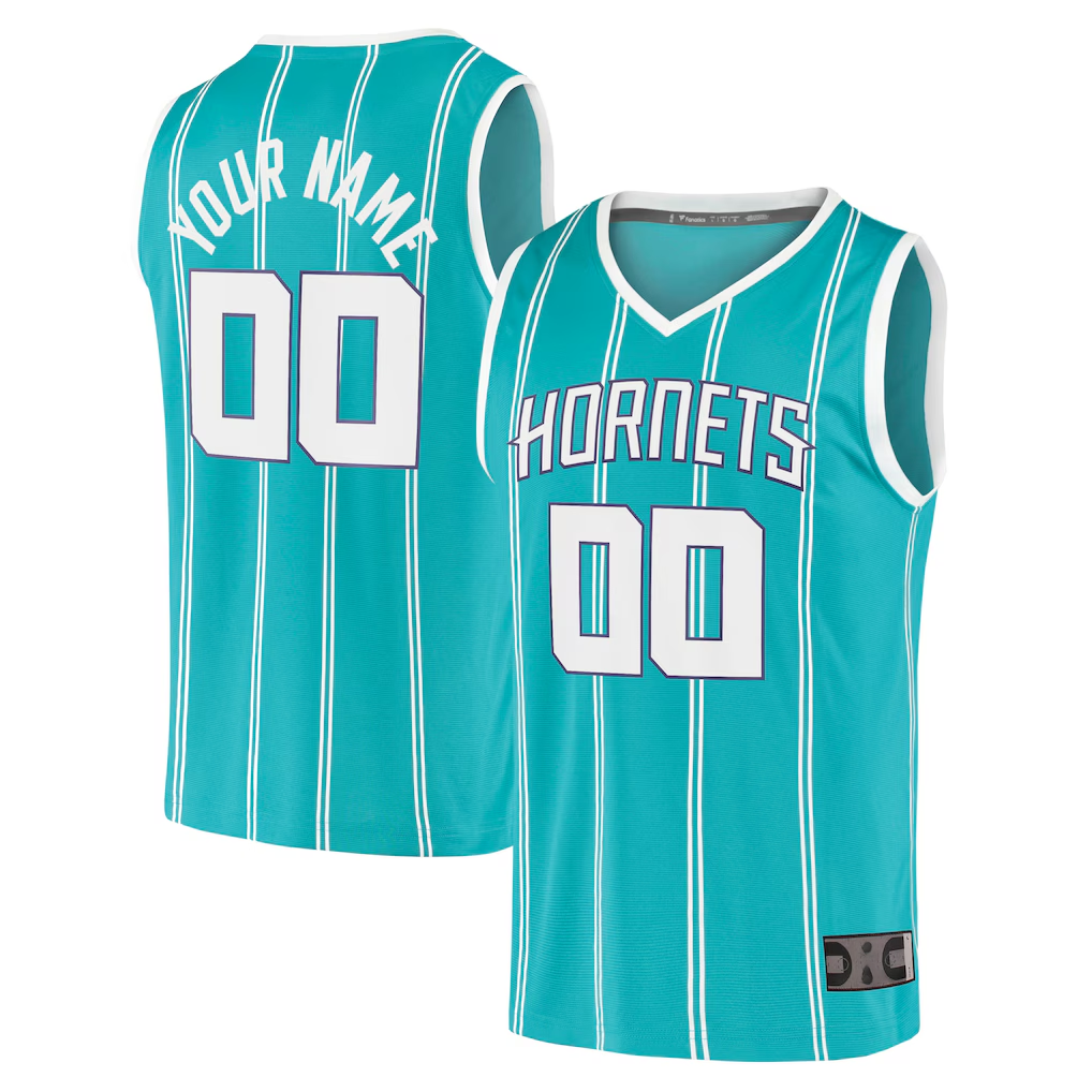 tuec Custom C.Hornets  Teal Fast Break Replica Jerseys - Icon Edition