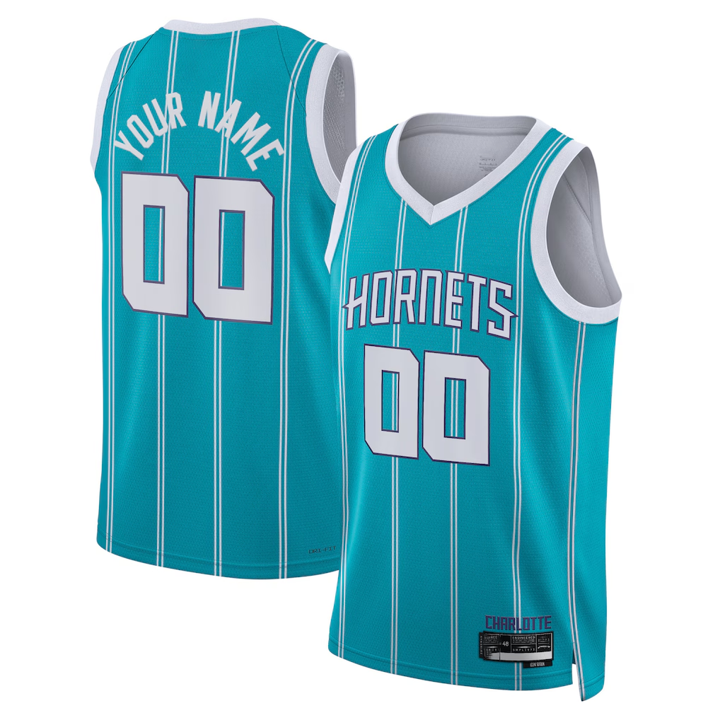 tuec Custom C.Hornets  Teal Swingman Jerseys - Icon Edition