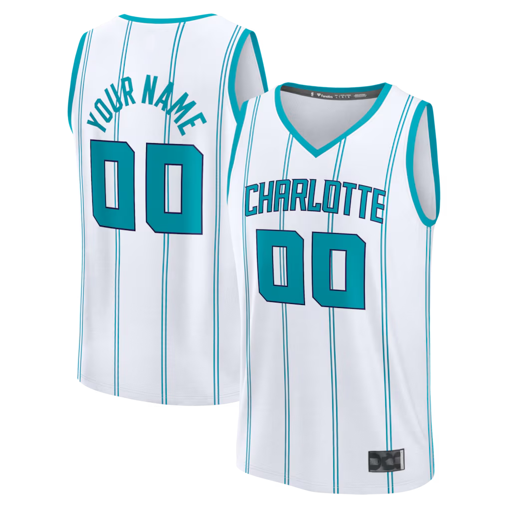 tuec Custom C.Hornets  White Fast Break Jerseys - Icon Edition