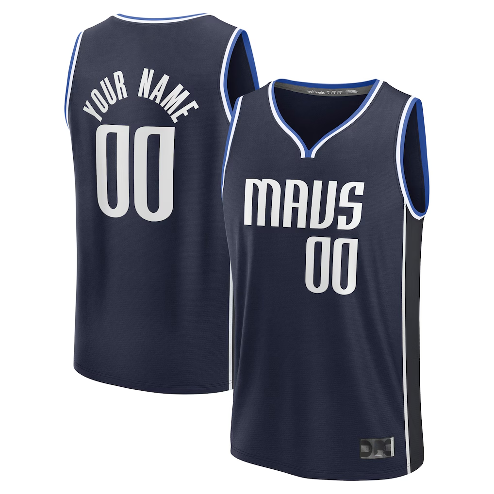 tuec Custom D.Mavericks Navy Fast Break Jerseys - Statement Edition