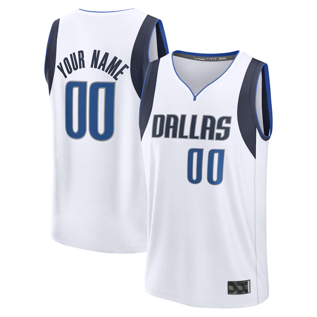 tuec Custom D.Mavericks White Fast Break Jerseys - Association Edition