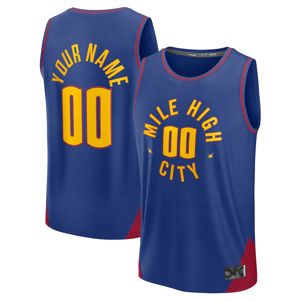 tuec Custom D.Nuggets  Blue Fast Break Jerseys - Statement Edition