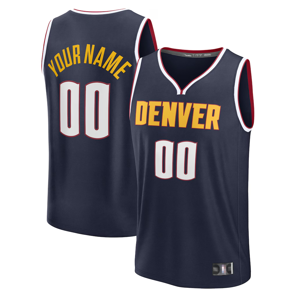 tuec Custom D.Nuggets Navy Fast Break Jerseys - Icon Edition