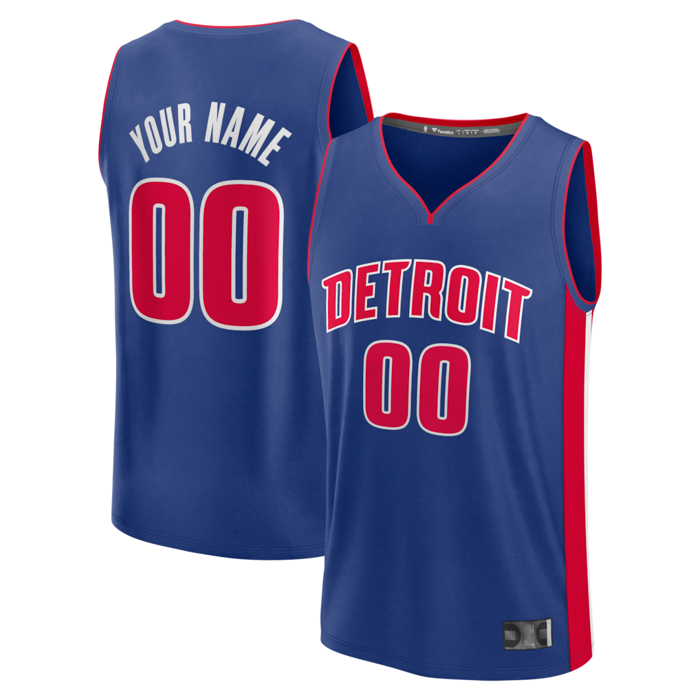 tuec Custom D.Pistons  Blue Fast Break Jerseys - Icon Edition