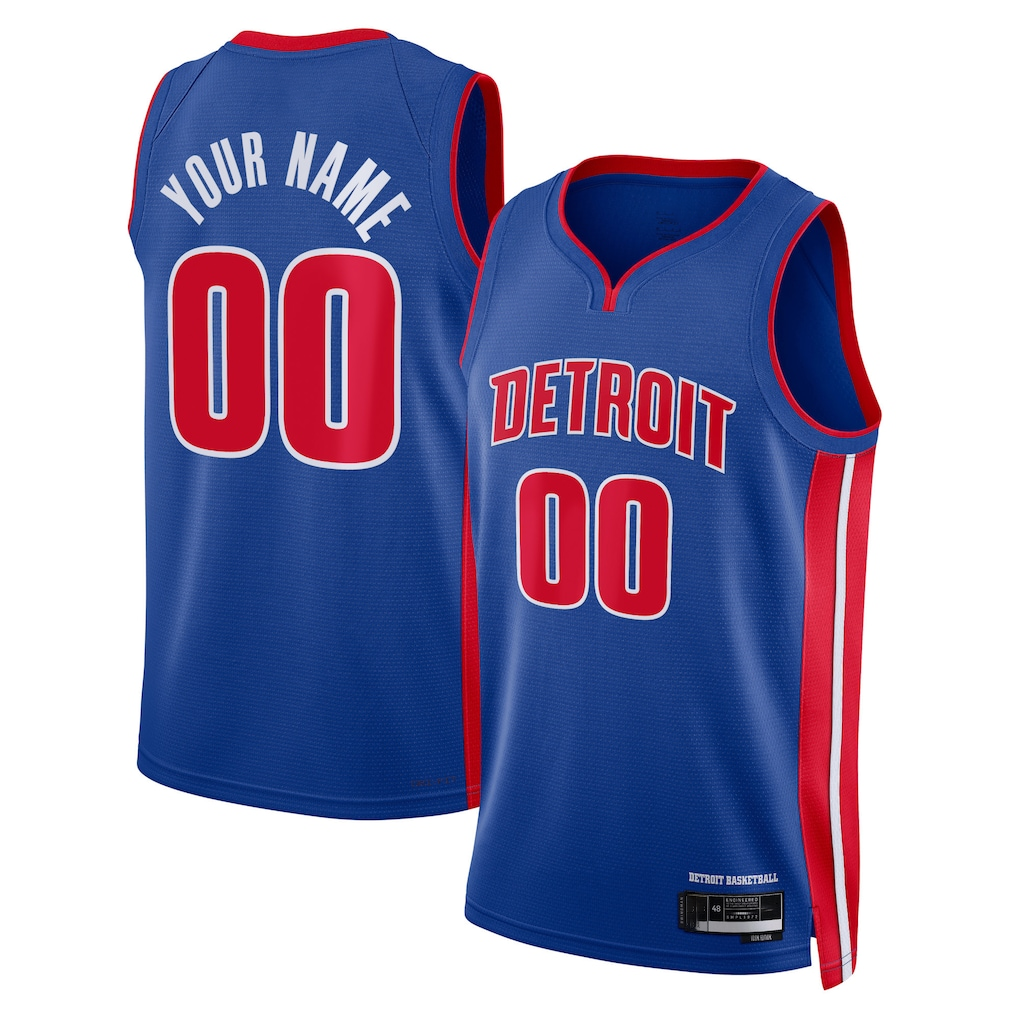 tuec Custom D.Pistons Blue Swingman Jerseys - Icon Edition