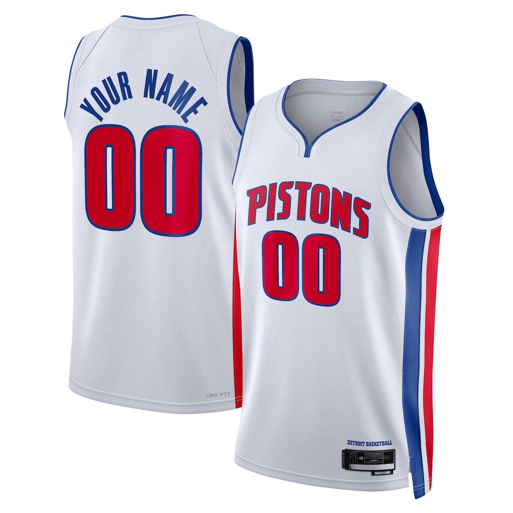 tuec Custom D.Pistons White Swingman Jerseys - Association Edition