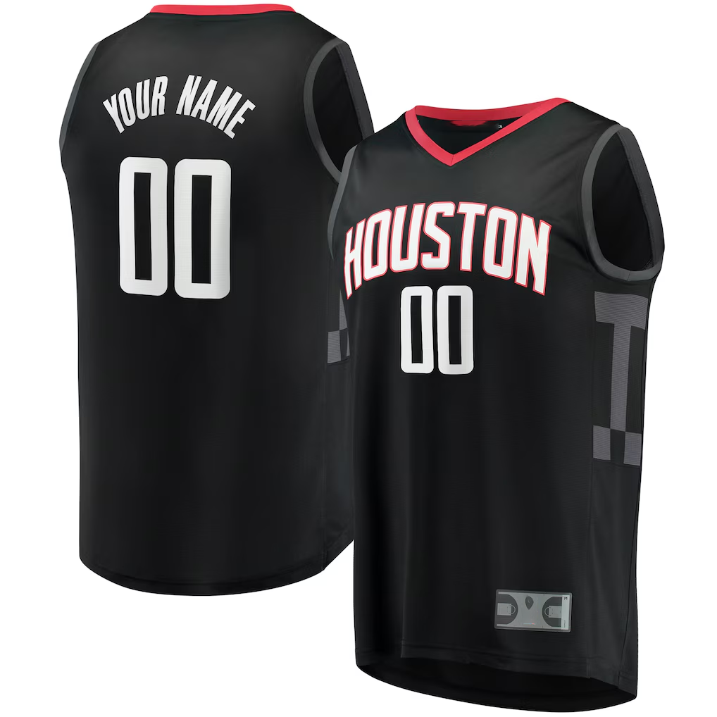 tuec Custom H.Rockets Black Fast Break Replica Stitched Jerseys-Statement Edition