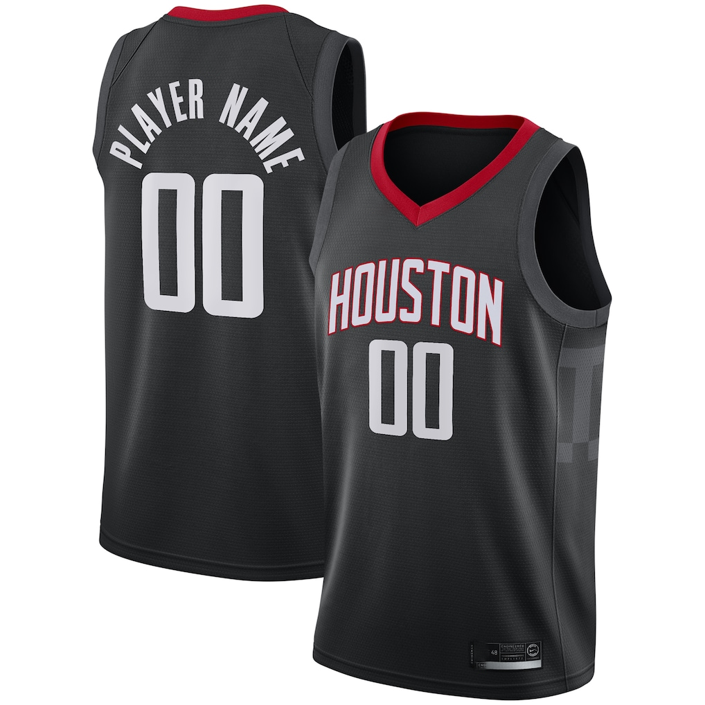 tuec Custom H.Rockets Black Swingman Stitched Jerseys - Statement Edition