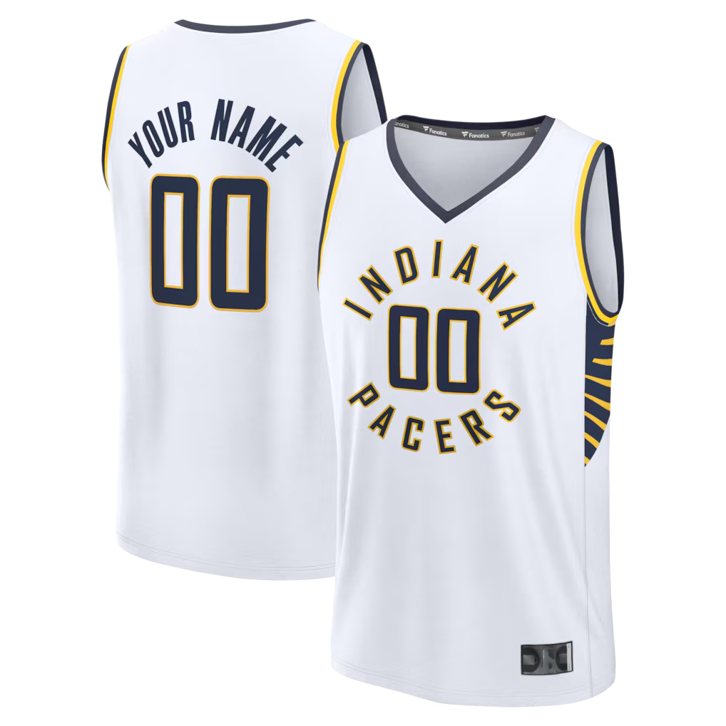 tuec Custom I.Pacers  White Fast Break Jerseys - Icon Edition