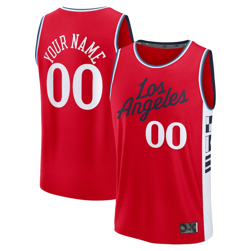 tuec Custom L.Clippers Red Fast Break Stitched Jerseys- Statement Edition