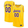 tuec Custom LA.Lakers Gold Fast Break Stitched Jerseys - Icon Edition