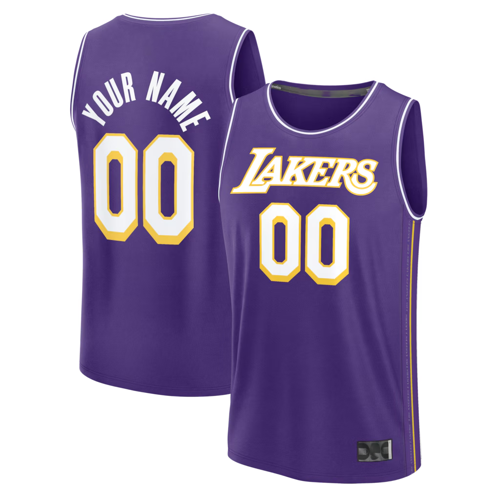tuec Custom LA.Lakers Purple Fast Break Stitched Jerseys - Icon Edition