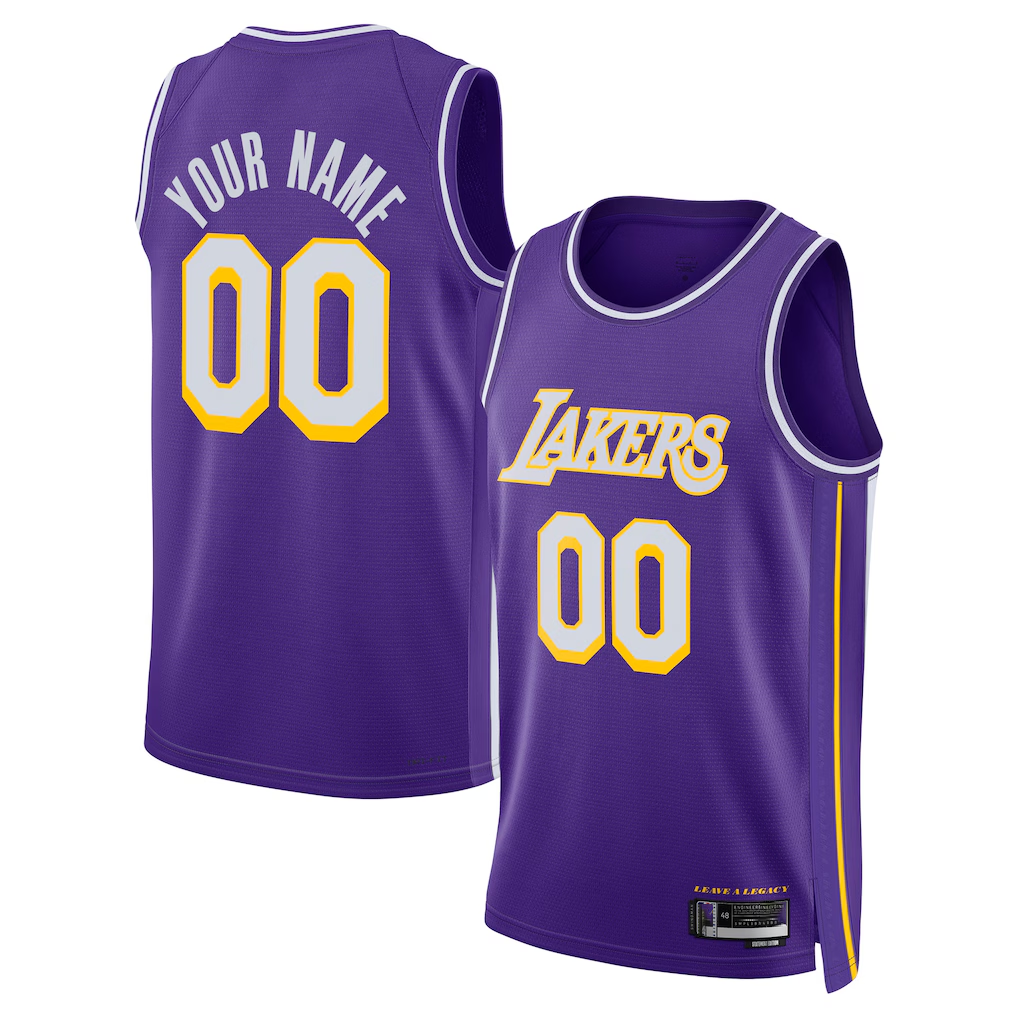 tuec Custom LA.Lakers Purple Swingman Stitched Jerseys - Statement Edition