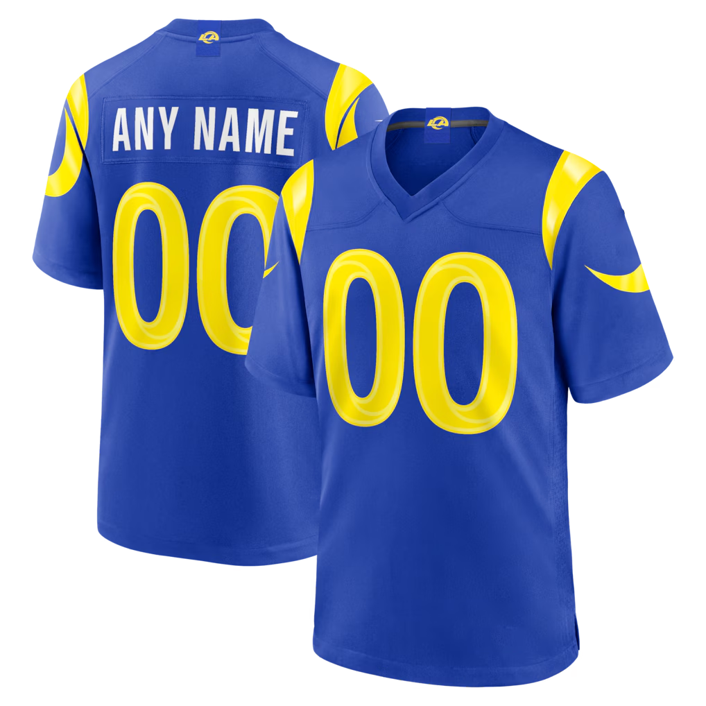 tuec Custom LA.Rams Royal Game Stitched Jerseys