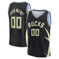 tuec Custom M.Bucks Black Fast Break Jerseys - Statement Edition