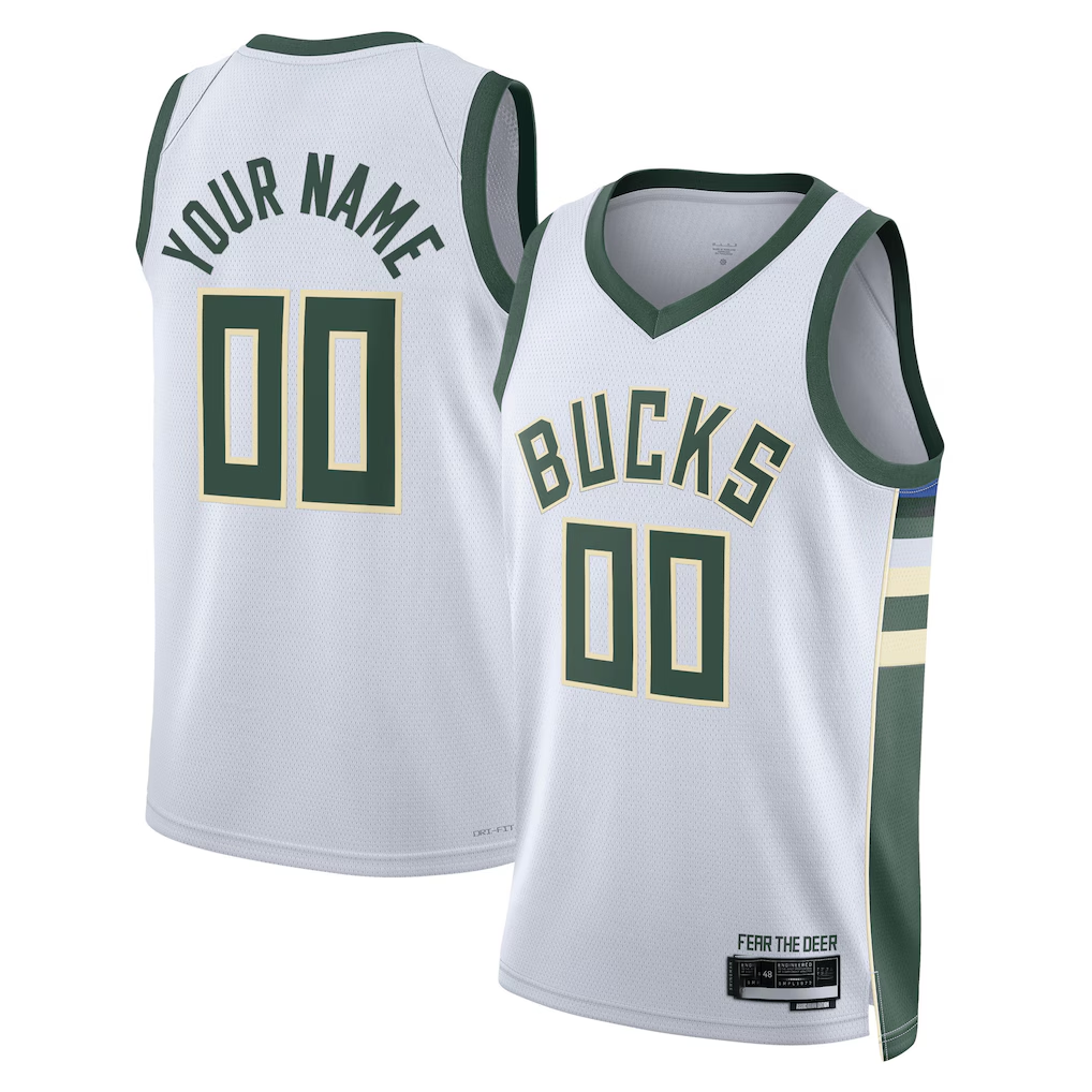 tuec Custom M.Bucks White Swingman Jerseys - Association Edition