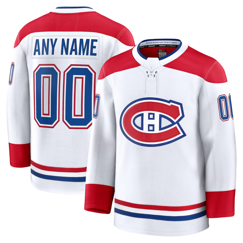 Tuec Custom M.Canadiens White Away Premium Jerseys