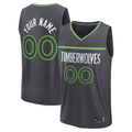 tuec Custom M.Timberwolves Anthracite Fast Break Stitched Jerseys- Icon Edition