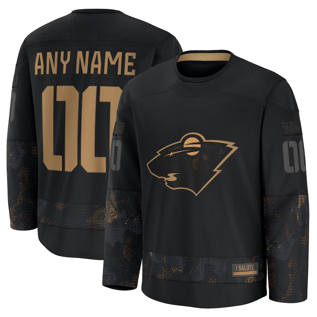 Tuec Custom M.Wild Black 2024 Military Appreciation Practice Jerseys
