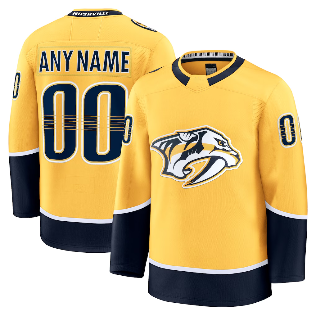 Tuec Custom N.Predators Gold Home Premium Jerseys